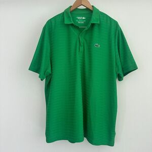 Lacoste Polo Shirt Mens 3XL Green Performance Jersey Golf Tennis Athletic Casual